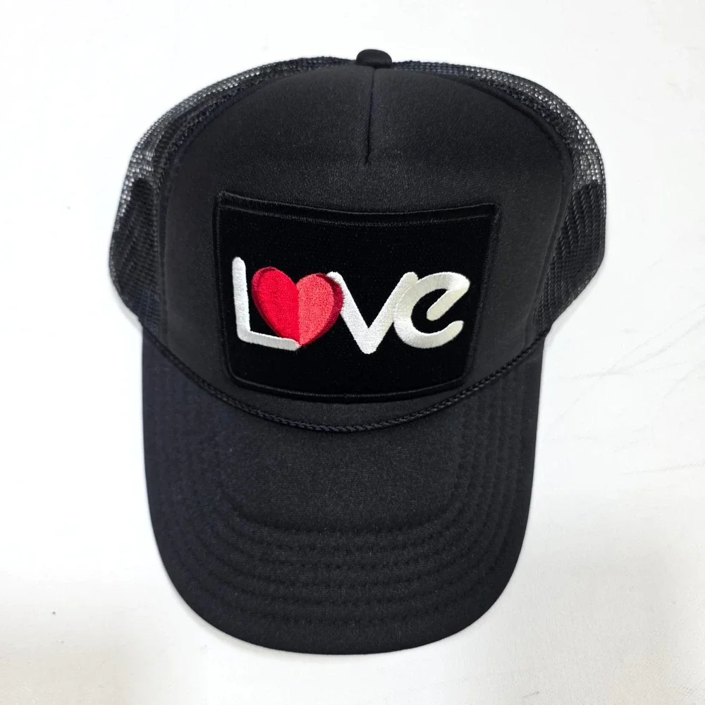 Port Sandz Trucker Hat Sufer Black Love Patch Snapback Mesh Cap Beach